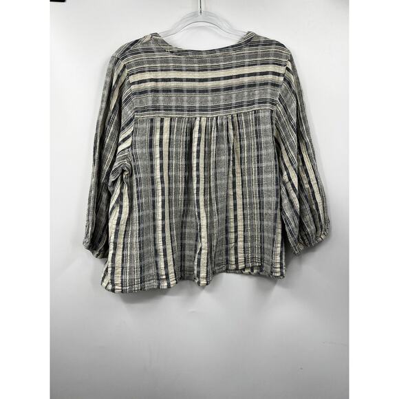 Knox Rose‎ Top Lightweight Striped Top Split Neck Blue White Size XXL - Picture 3 of 5